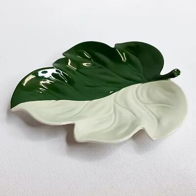 Buy Vintage 1958+ Carlton Ware Two Tone Green Leaf Trinket Dish ~ Garden Gift • 8.99£