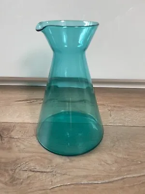 Buy Vintage Scandinavian Art Turquoise  Glass Pitcher Jug Drinks Cocktails 1960/70s • 14.99£