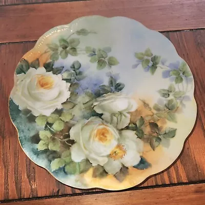 Buy Antique Haviland Hand Painted Roses Limoges Porcelain Plate Signed 8 1/2 Inch • 34.15£