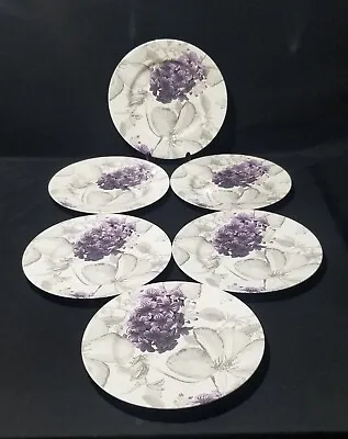Buy Set Of 6 Royal Stafford Purple Clematis Dinner Plates 11  Made In England • 38.42£