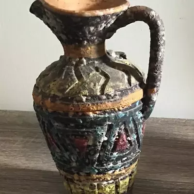 Buy Vintage Mid Century Raymor Londi Bitossi Heavy Sgraffit Lava Glaze Jug Vase • 14.21£