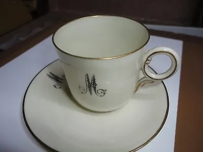 Buy Belleek 2nd Period Ringhandle Cup &Saucer With Initial M 1891 Mint • 64£