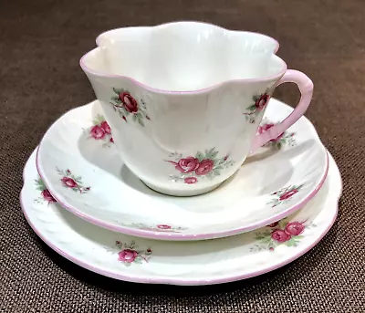 Buy Vintage Crown Staffordshire  “Sweetheart Rose” Tea Cup, Saucer & Tea Plate Trio • 22£