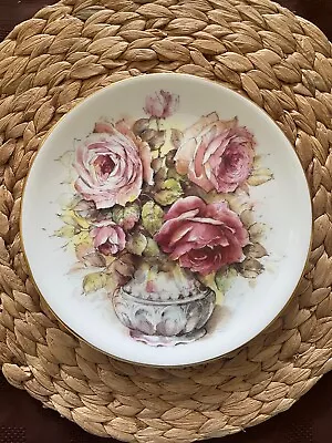 Buy Vintage Duchess Pink Rose In Vase Fine Bone China Round Decorative Plate 22CM • 8£