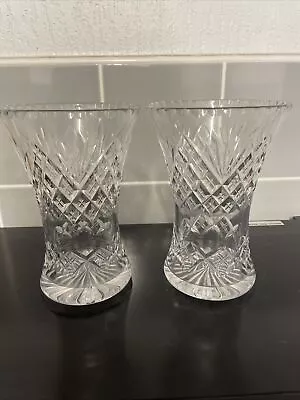 Buy Crystal Vases - Lead Crystal Cut Vases - Set Of 2 - 15.5Cm Tall • 30£
