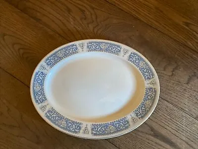 Buy Johnson Brothers Snowhite Blue / Gold Trim Oval Platter Meat Plate More Listed • 14.99£