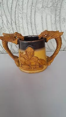 Buy Vintage Ceramic Dragon Twin Handle + Knight Fantasy Mug Studio Pottery Fantasy • 27.99£