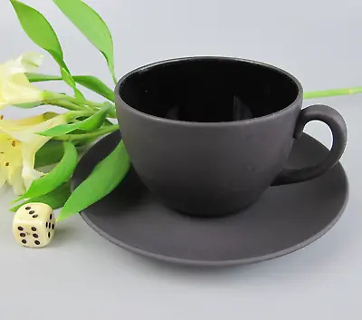 Buy Wedgwood Black Basalt Cup & Saucer: Tea / Coffee. Jasperware. Vintage. 200ml • 20.99£