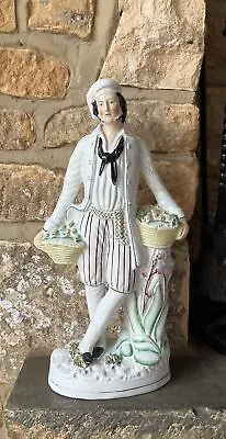 Buy Very Large Victorian Staffordshire Pottery Figurine Fruit Seller - 15” High • 5£