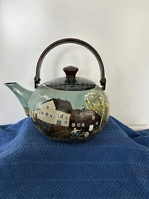 Buy Painted Tea Pot By M L Edward’s Amish Scene • 19£