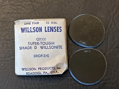Buy Vintage Willson 2 Replacement Drop Eye Safety Glass Welding Shade D Lens NEW • 40.82£