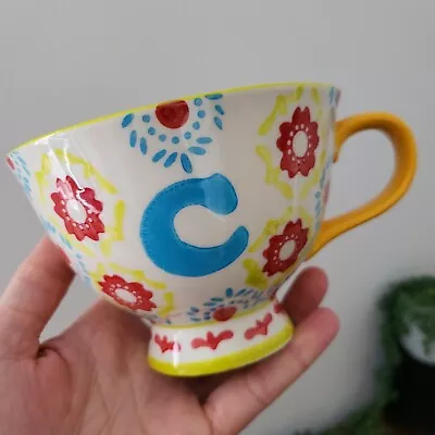 Buy Tesco Hand Painted Large Cup/Mug Patterned With Letter ‘C’ Initial C • 9.99£