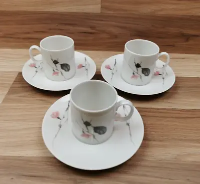 Buy 3 X Vintage Thomas Germany Quince Porcelain Espresso Coffee Cup Saucer • 12.99£