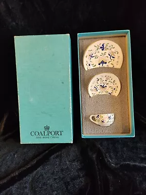 Buy Rare Vintage Coalport Pageant Miniature Cup, Saucer And Plate TRIO • 17.99£