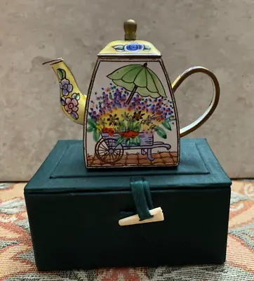 Buy Trade&Aid Mini Enamel Teapot -  Wheelbarrow With Flowers  - Charlotte Di Vita • 24.95£