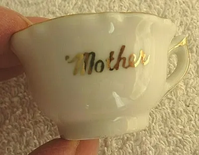 Buy Miniature. China Cup. Gold  Mother    Inscription .1950s . Dolls House .  • 3£