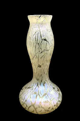 Buy Kralik Glass Vase Iridescent Crackle Candia Art Nouveau Czechoslovakia • 125.34£