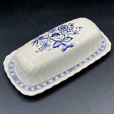 Buy Johnson Brothers Blue Nordic Blue Onion Vintage Butter Dish Underplate & Lid EUC • 36.85£