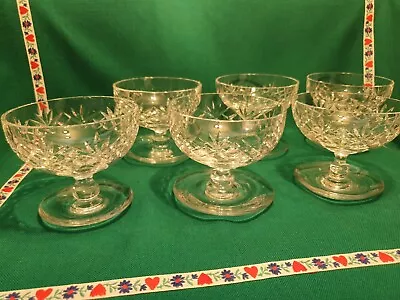 Buy Vintage Hand Blown & Cut Glass Crystal Footed Sundae Dishes Stuart Or Royal B? • 49.99£