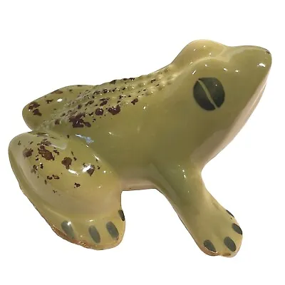 Buy Vintage Roseville Pottery Frog Figurine Green Brown Speckles Hand Painted RARE  • 62.43£