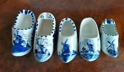 Buy 5 X Vintage Delftware Blue And White Hand Painted Ceramic Clogs . • 10£