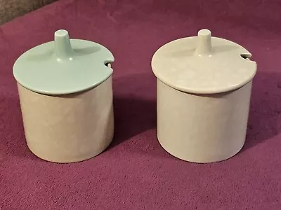 Buy 2x Vintage Poole Pottery Ice Green & Seagull Jam/Sauce Pots • 2.99£