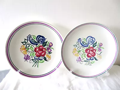 Buy 2 Poole Pottery   Dinner Plates  Floral / Chicken Design   10 W • 9.99£