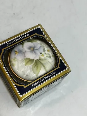 Buy Fenton China Company English Floral Blue Rounded Trinket Pot Box In Box Used #LH • 2.99£