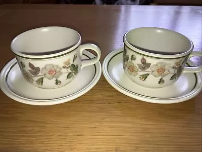Buy Vintage Marks & Spencer Autumn Leaves Pair Of  Cups & Saucers • 4.90£