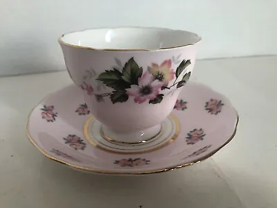 Buy Colclough China Made In England Genuine Bone China Tea Cup & Saucer Pink Flowers • 9.59£
