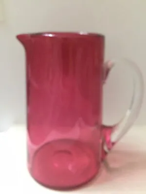 Buy Murano Glass,British Glass:7” High Cranberry Red Glass Jug Or Pitcher • 19.99£