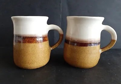 Buy 2 X Small Vintage Handmade Hengoed Welsh Studio Pottery Mugs 9cm • 16.99£