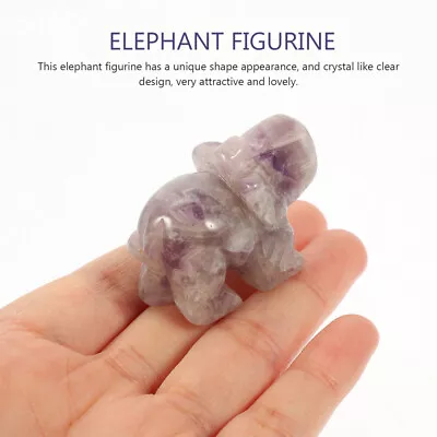 Buy  Purple Amethyst Crystal Elephant Ornament Mini Decor Statue • 9.99£