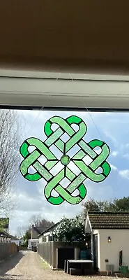 Buy Shades Of Green Stained Glass Hearts Hanging Window Decoration Suncatcher • 43.20£