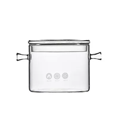 Buy Glass Soup Pot With Lid, Clear Glass Noodle Pot For Home Kitchen (1L) • 24.35£