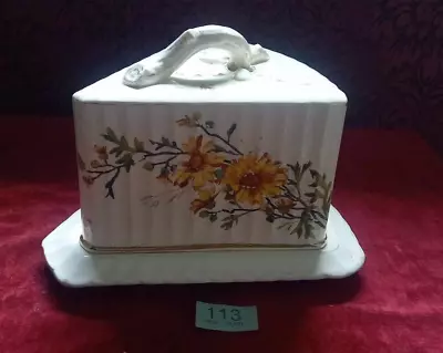 Buy Antique Royal Bonn Germany Franz Ant Mehlem Cheese / Butter Dish & Lid Flowers • 9.99£