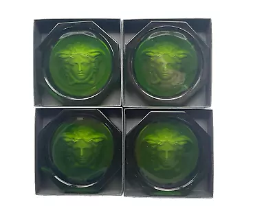 Buy Rosenthal Versace Glass Crystal Coaster BRAND NEW Colour Olive Green Drink Boxed • 129£