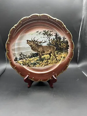Buy Antique Royal Bayreuth 11.75  Plate W/Deer Elk Hunting Scene Hand Painted • 30.26£