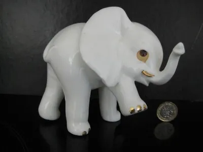 Buy Vintage Royal Osborne White Bone China Elephant 1421 Father Gold Tusks Toes • 22.99£
