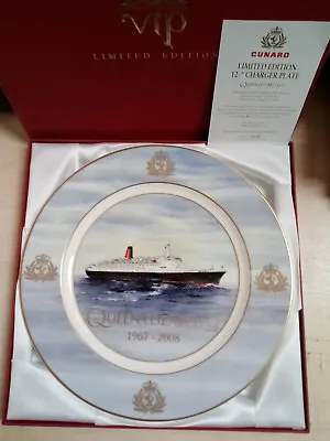 Buy Cunard  Queen Elizabeth 2  12.5 Inch Fine Bone China Charger Plate, Limited Edit • 199£
