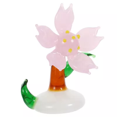 Buy Rose Figurine Ornament Hand Blown Display Statue Glass Cherry Blossoms • 9.59£