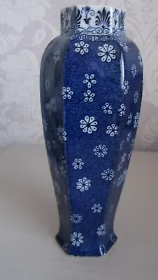 Buy Antique Rare Shelley 'Cloisello Ware' Blue & White Vase 7.1/2 Inches Tall • 24£
