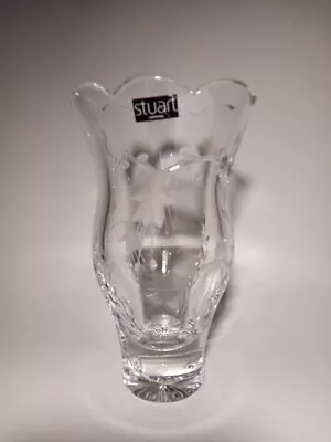 Buy Stuart Crystal Fuchsia 7 /18cm Scalloped Rim Glass Vase • 16£