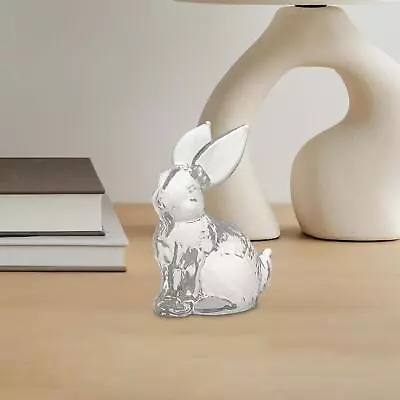 Buy Rabbit Figurine Bunny Statue Glass Mini Collectible Desktop Ornament Modern • 8.69£