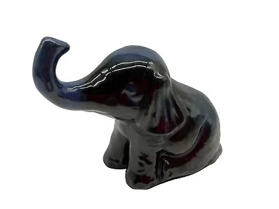 Buy Blue Mountian Pottery Sitting Elephant W/ Raised Trunk Figurine 6  Made In Canad • 32.13£