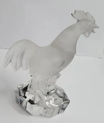 Buy Vintage Nachtmann Crystal Art Frosted Glass Crowing Rooster On Clear Base  • 5.95£