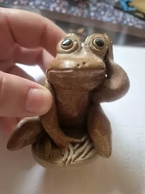 Buy Dovecote Pottery | Frog Figurine - Handmade Stoneware Ceramics UK • 15£