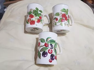 Buy Mint Cond Roy Kirkham Fruit Garden Raspberry Strawberry Cherry China Mugs • 18.95£