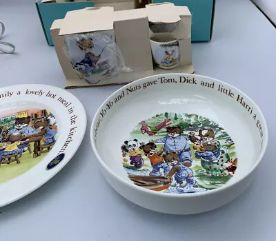 Buy Teddley Bears Of Pine Forest Nursery Ware Aynsley China Limited 1983 4 Piece Set • 47.94£