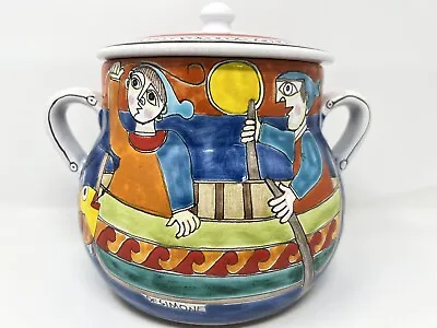 Buy De Simone Sicily Italy Character Fishing Boat  Sicily Biscotti Jar Picasso Style • 336.19£